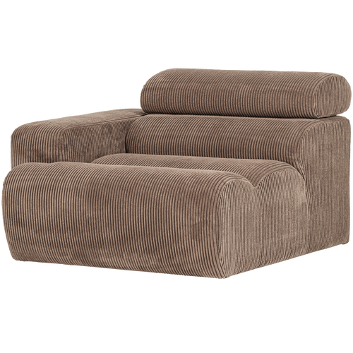 WOOOD 1-zits element bank arm rechts Novi - Ribstof - Taupe - 86x109x113 - vtwonen shop