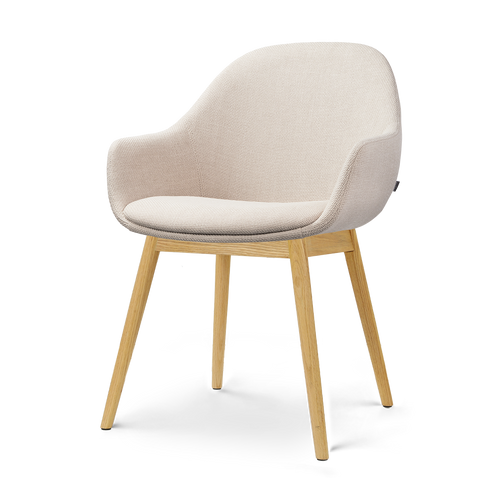 Nolon Nio-Mae eetkamerstoel bouclé beige - houten onderstel