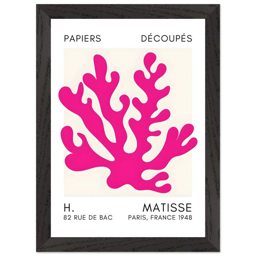 Artfulprints Poster met Lijst Matisse – Saltflower shapes pink   - A4 21x29.7 cm - Roze