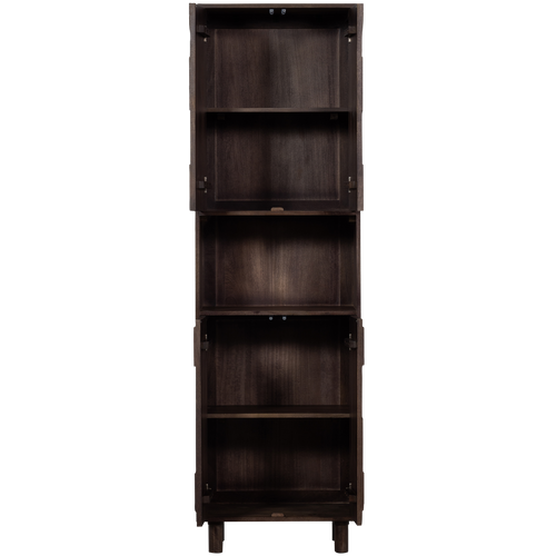 WOOOD 4-deurs opbergkast Draw - Mangohout - Walnoot - 200x60x40 - vtwonen shop