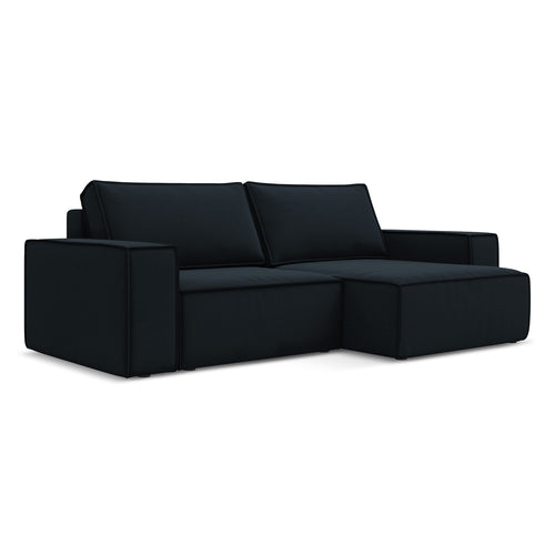 LaMiaSofa hoekbank rechts Livorno - velours - koningsblauw - 257x148x82