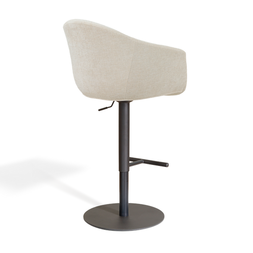 Nolon Niva-Otis tulp barkruk cottonbeige - verstelbaar - zwarte poten