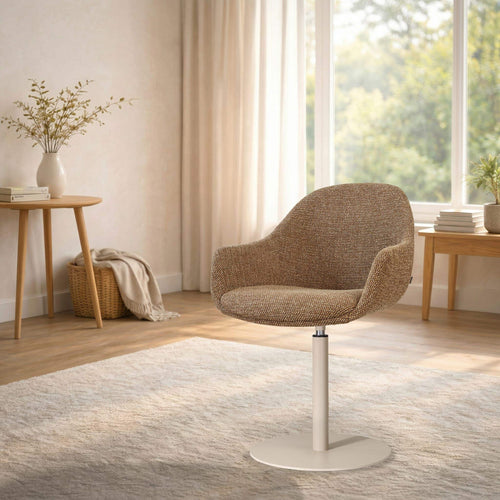 Nolon Niva-Mae tulp eetkamerstoel bruin blend - beige onderstel