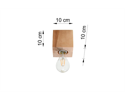 Sollux plafondlamp Ariz - 1 lichts - 10  x 10   cm - bruin