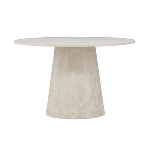 Nest living Trude Houten Eettafel Beige Marmerlook - Ø 120 cm - vtwonen shop