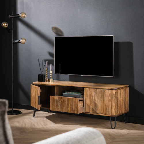 Giga Meubel Tv-meubel Wave - Naturel Hout - 135x40x50cm