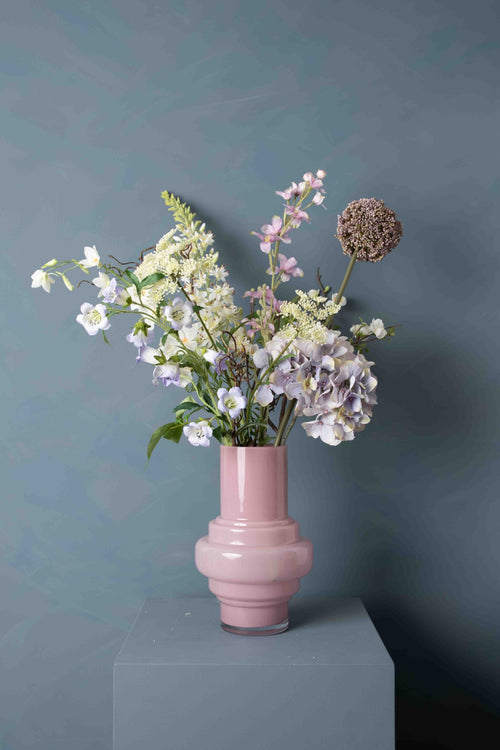 Madame Fleurie The Pearl Boeket – Luxe Zijden bloemen Lavendel & Wit – Zonder Vaas - 19,5cm x 30,5cm