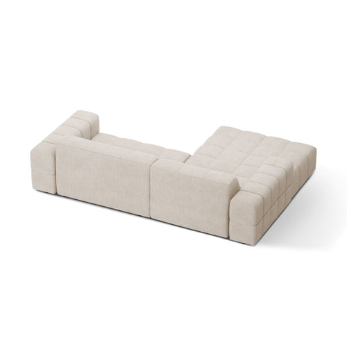 Cosmopolitan Design - Linker hoekbank Chicago 3-zits, chenille lichtbeige - 167x234x78cm