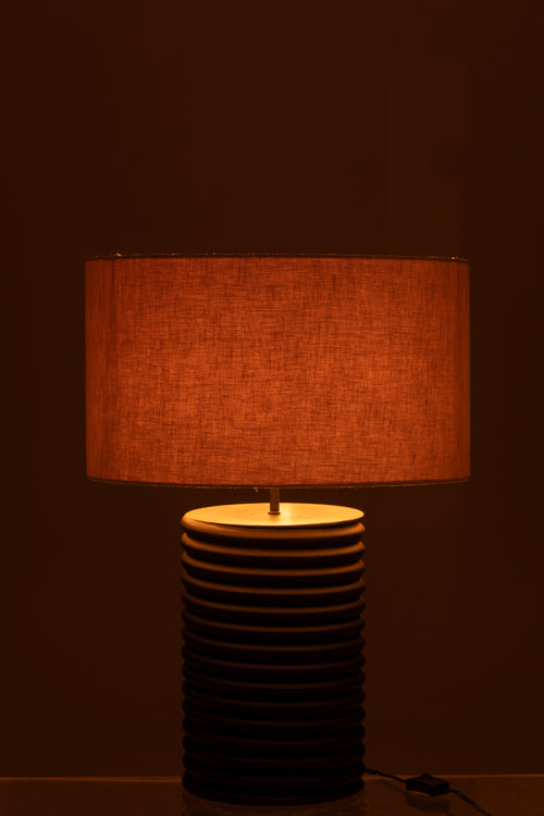 J-Line lamp Schroefdraad Wijd Ailanthus - hout - zwart/grijs