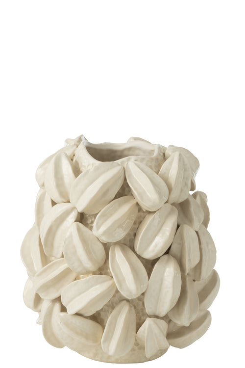 J-Line vaas Botanica Cacao Hoog - keramiek - beige - Ø 30.5 cm - vtwonen shop