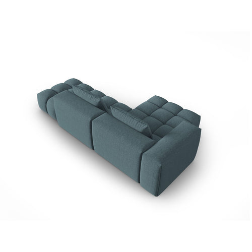 Cosmopolitan Design - Modulaire hoekbank links Verona 4-zits, structurele stof lichtblauw - 145x265x70cm