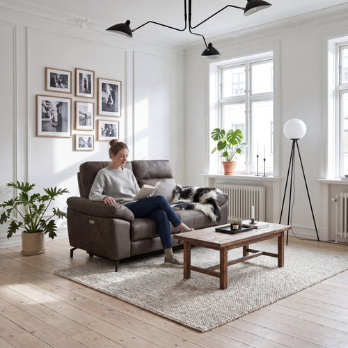 Furnhouse 2-zitsbank Selesta - Taupe - Stof - 96x162x101