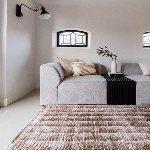 Interieur05 vloerkleed Rectangle - bruin/wit - 200 x 290 cm
