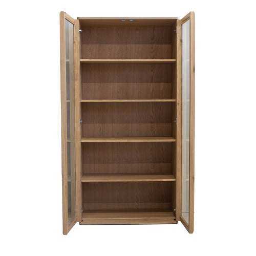 DÉJA Living Vitrinekast Juliette - Naturel - Eikenhout - 97x48x200cm - vtwonen shop