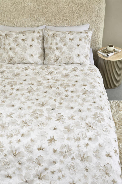 Riviera Maison dekbedovertrek Flowing Flowers - 140x200/220 cm - zand