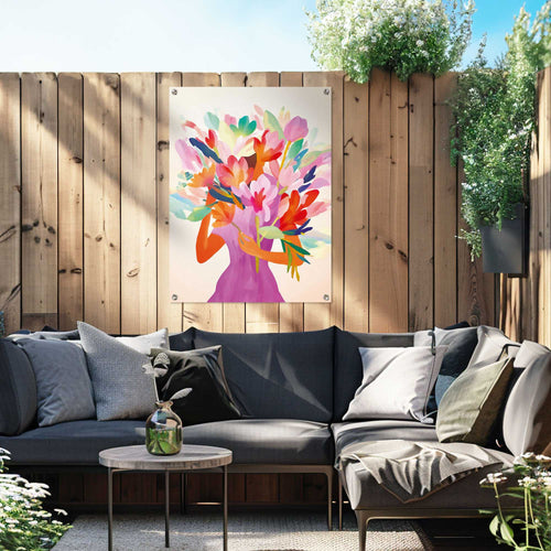 Reinders Lady Flowers tuinposter -  meerkleurig/multi color - woonkamer - 80x60cm