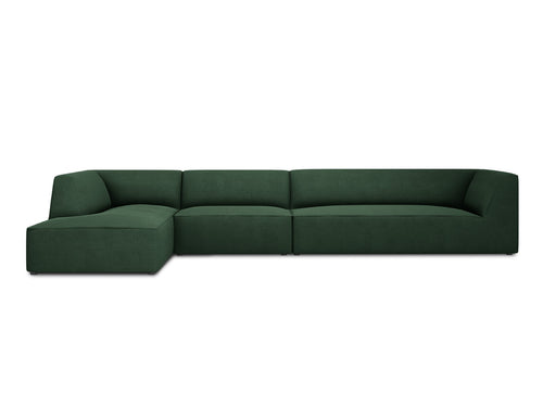 Micadoni linker hoekbank Ruby 5-zits, structurele stof, groente - 180x366x69cm