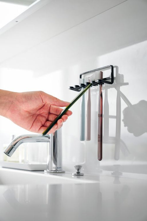 Yamazaki Zelfklevende Tandenborstelhouder - Tower - Zwart - vtwonen shop