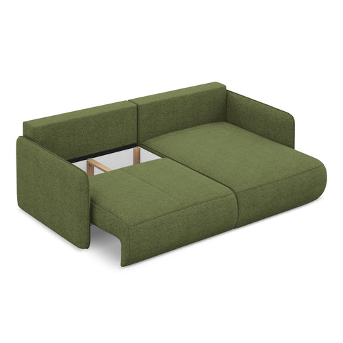 LaMiaSofa hoekbank rechts Palermo - chenille stof - flessengroen - 207x148x86