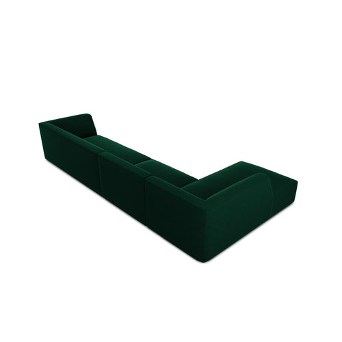 Cosmopolitan Design - Modulaire hoekbank links Siena 5-zits, flueel flessengroen - 180x366x69cm
