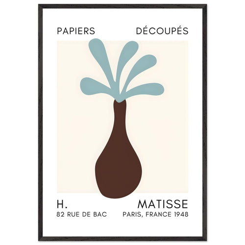 Artfulprints Poster met Lijst Matisse - Ocean flower turquoise   - 70x100 cm - Turquoise