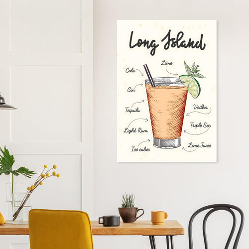 Artfulprints  Long Island cocktail – Illustratie   poster 70x100 cm - vtwonen shop