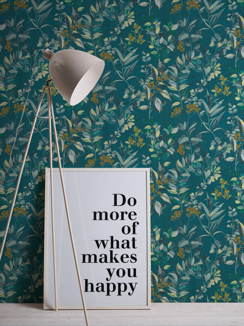 Livingwalls behang bloemmotief blauwgroen - 53 cm x 10.05 m - AS-391713 - vtwonen shop