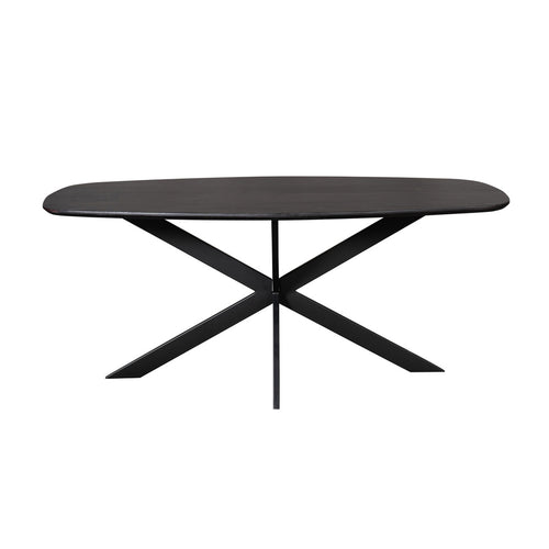 Starfurn Eettafel Ferris - Deens Ovaal Zwart Hout - 180x90x76cm