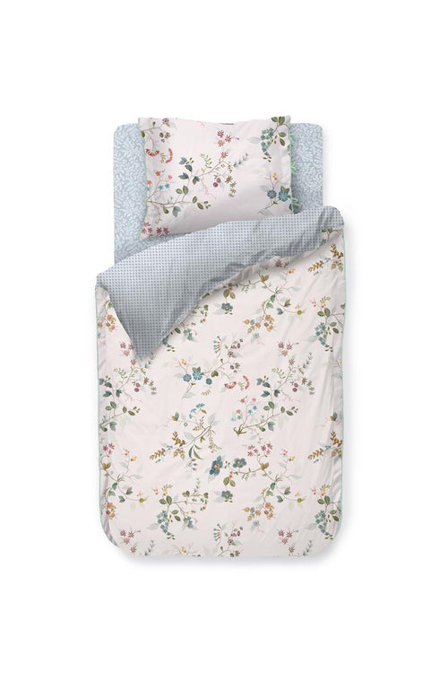 Pip Studio dekbedovertrek Kawai Flower - 140x200/220 cm - wit