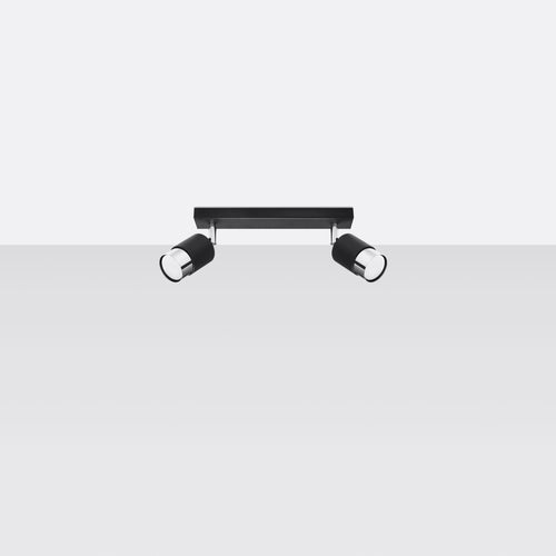 Sollux Lighting Plafondlamp NERO 2 zwart/chroom - 30x5x18cm