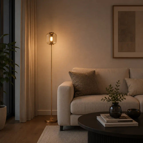 Freelight vloerlamp Rosa - 1 lichts - 23  x 170   cm - rosé goud