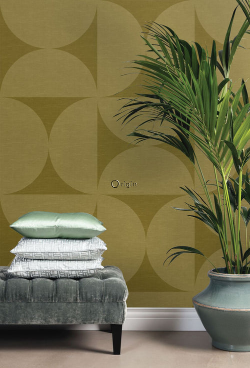 Origin Wallcoverings XXL behang halve cirkels okergeel - 50 x 900 cm - 357226 - vtwonen shop