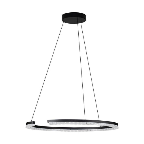 Nova Luce GREAMY Geïntegreerde LED-hanglamp voor plafond, zandkleurig zwart, Triac dimbaar, 30W, 1950lm, 3000K