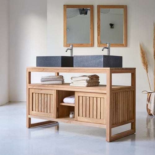 Tikamoon Badmeubel in massief teak 120 cm - Naturel