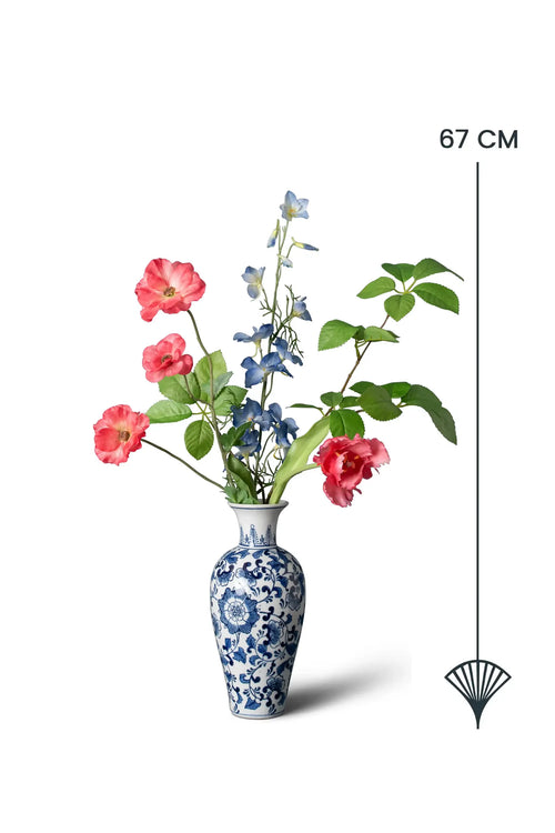 Madame Fleurie Cécile Petits – Luxe Zijden bloemen Mini Boeket – Stijlvolle Set voor Interieurdecoratie - 12cm x 28cm
