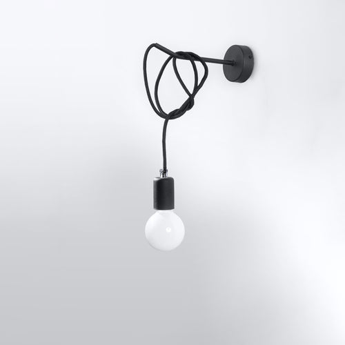 Sollux Lighting Wandlamp EDISON zwart - 8x23x100cm