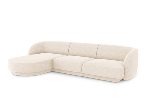 Micadoni linker hoekbank Miley 4-zits, chenille, lichtbeige - 156x255x70cm