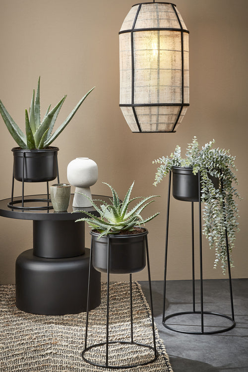 Mica Decorations Pella Hanglamp - H58 x Ø33 cm - Linnen - Off-white - vtwonen shop