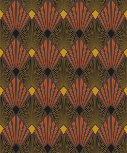 Masureel behang art deco motief bruin - 53 cm x 10.05 m - 630583 - vtwonen shop