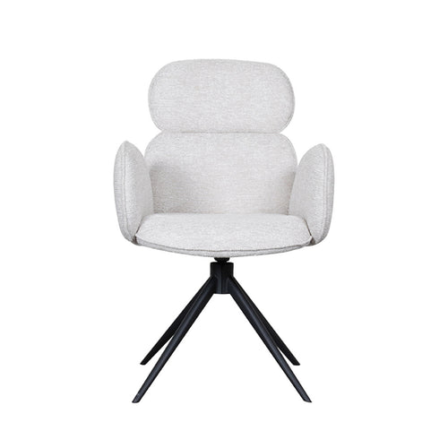 LABEL51 Eetkamerstoel Vidar - Naturel Bouclé - Draaibaar - Set van 2 - vtwonen shop