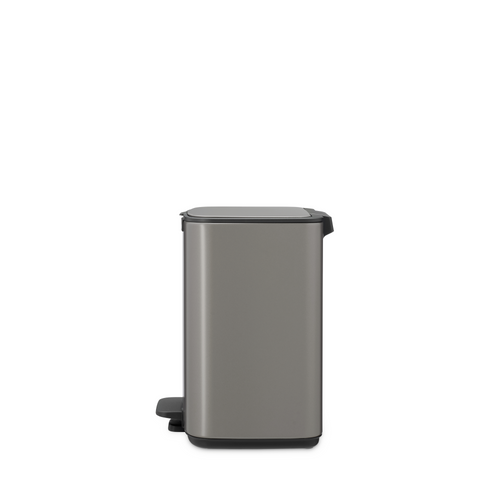 Brabantia Bo Pedaalemmer, 7 liter, stil sluitend, kunststof binnenemmer - Platinum