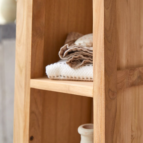 Tikamoon Schuine kolomkast van massief teakhout - Naturel - vtwonen shop