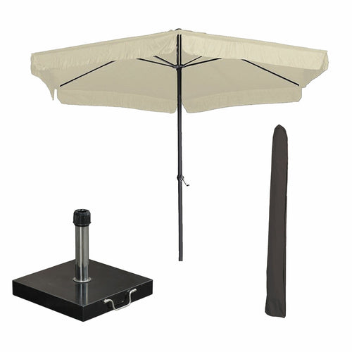 Garden Impressions stokparasol Delta ecru Ø300 cm met 40 kg Cosmo voet en hoes
