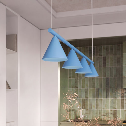 Sollux Lighting Kroonluchter NOX 4L lichtblauw - 122x14x215cm