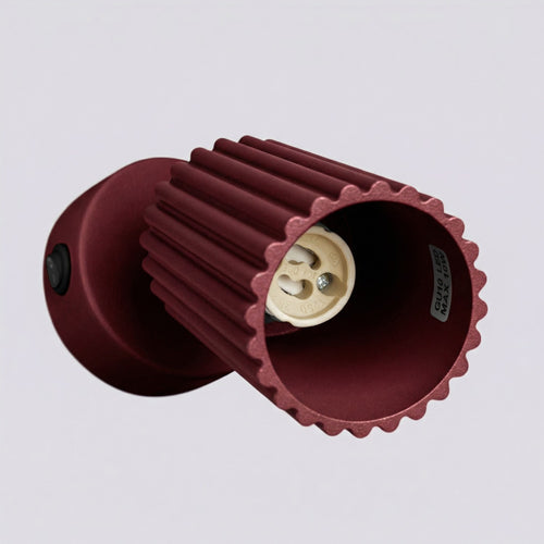 Sollux Lighting Wandlamp KARBON bordeaux met schakelaar - 8x16x16cm
