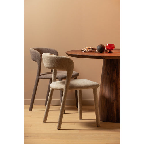 BePureHome eetkamerstoelen Noble - Polyester - Taupe - Set van 2 - vtwonen shop