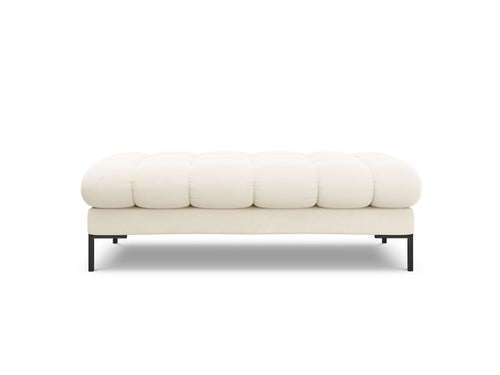 Cosmopolitan Design Bank Bali 2-zits, flueel, lichtbeige - 62x133x40cm