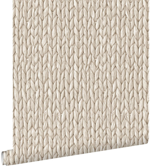 ESTAhome behang geweven riet motief licht crème beige - 53 cm x 10.05 m - 148699