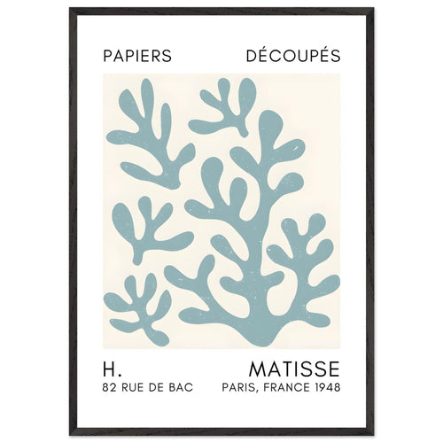 Artfulprints Poster met Lijst Matisse – Coral shadows turquoise   - 70x100 cm - Turquoise