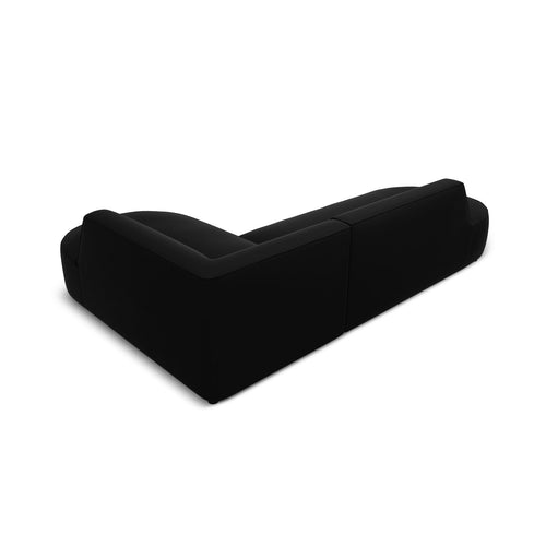 Cosmopolitan Design - Modulaire hoekbank rechts Siena 4-zits, flueel zwart - 180x273x69cm